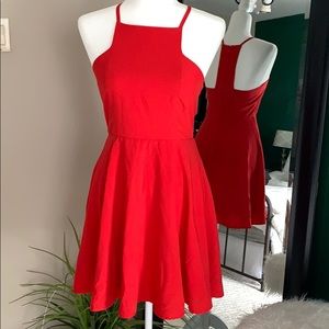 Red, Skater Skirt Dress